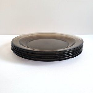 Arcoroc Dining Set Of 6 Arcoroc France Smoked Brown Glass Dinner Plates Poshmark